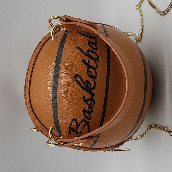 831- Vegan Basketball Crossbody Bag NWT - Picture 1 of 8
